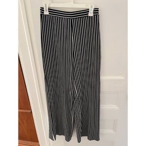 Aqua Striped Split Wide Leg Pant